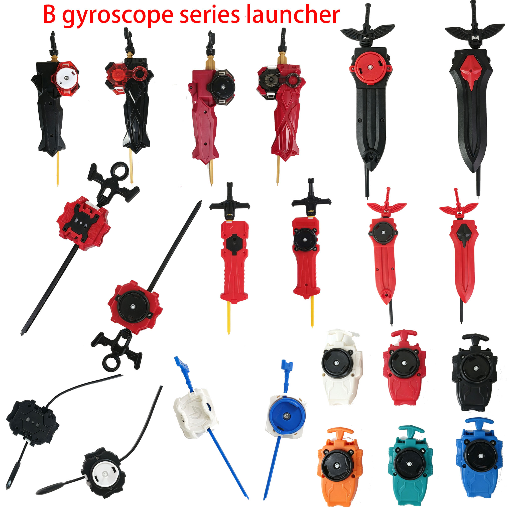 Spin Top Gyro Toy - Peluncur Pedang Mixed B, Tali Ripcord,