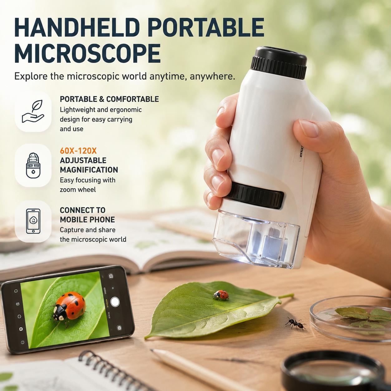 Microscope Kids Science - Mikroskop Saku Mini 60x 120x Mikroskop