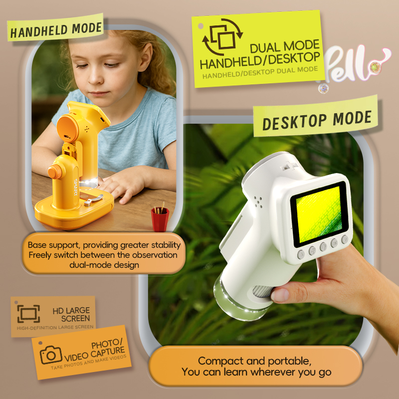 Mikroskop Genggam 1600X Layar  - Microscope Kids Science ulasan dan harga